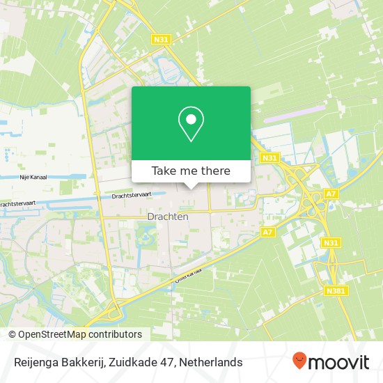 Reijenga Bakkerij, Zuidkade 47 kaart