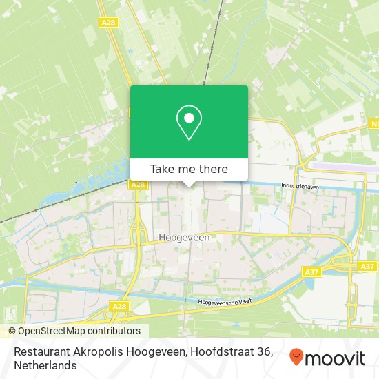 Restaurant Akropolis Hoogeveen, Hoofdstraat 36 kaart