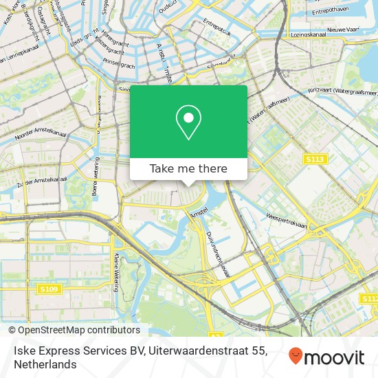 Iske Express Services BV, Uiterwaardenstraat 55 kaart