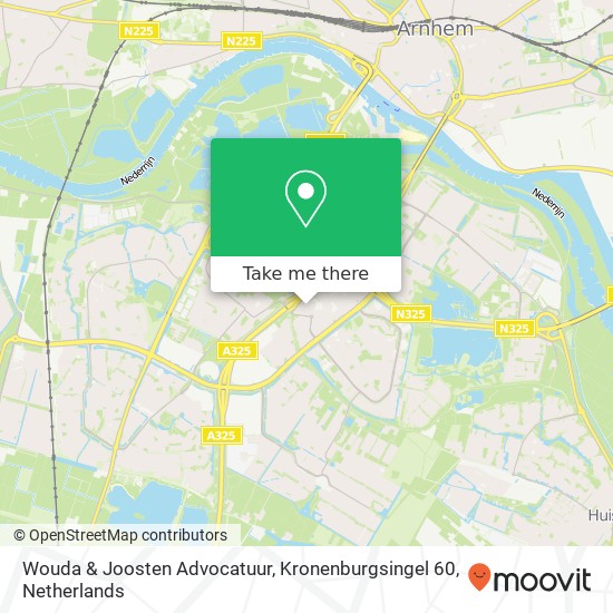 Wouda & Joosten Advocatuur, Kronenburgsingel 60 kaart