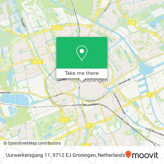 Uurwerkersgang 11, 9712 EJ Groningen kaart