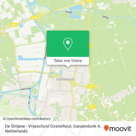 De Strijene - Vrijeschool Oosterhout, Ganzendonk 4 kaart
