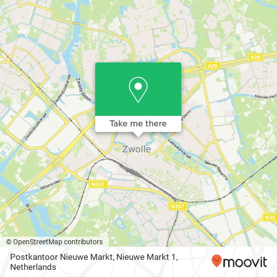 Postkantoor Nieuwe Markt, Nieuwe Markt 1 kaart