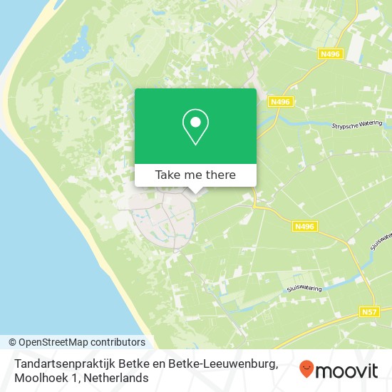 Tandartsenpraktijk Betke en Betke-Leeuwenburg, Moolhoek 1 kaart