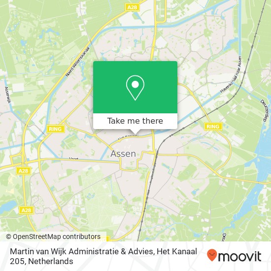 Martin van Wijk Administratie & Advies, Het Kanaal 205 kaart