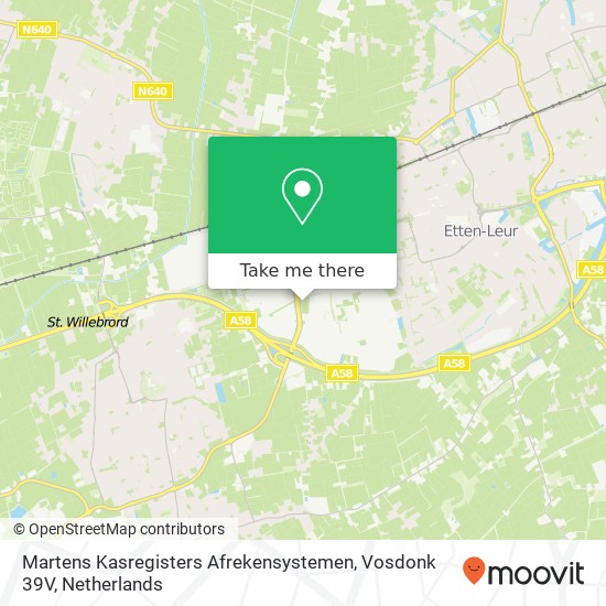 Martens Kasregisters Afrekensystemen, Vosdonk 39V kaart