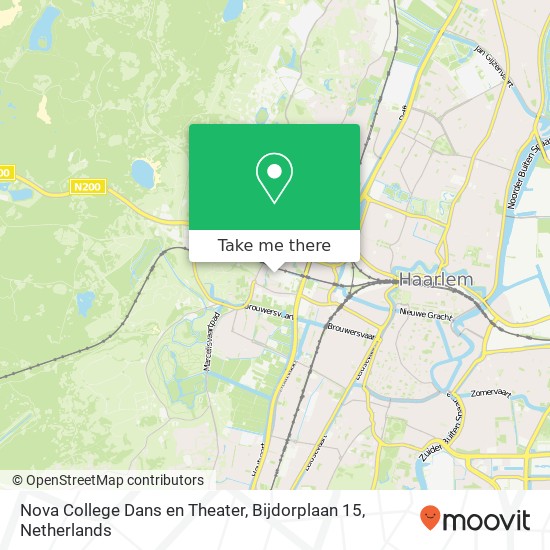 Nova College Dans en Theater, Bijdorplaan 15 kaart