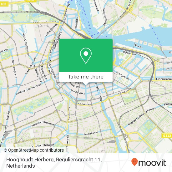 Hooghoudt Herberg, Reguliersgracht 11 kaart