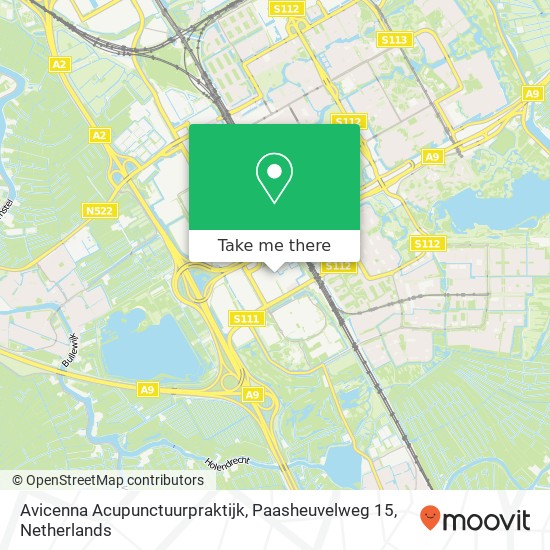 Avicenna Acupunctuurpraktijk, Paasheuvelweg 15 kaart