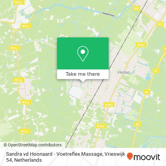 Sandra vd Hoonaard - Voetreflex Massage, Vrieswijk 54 kaart