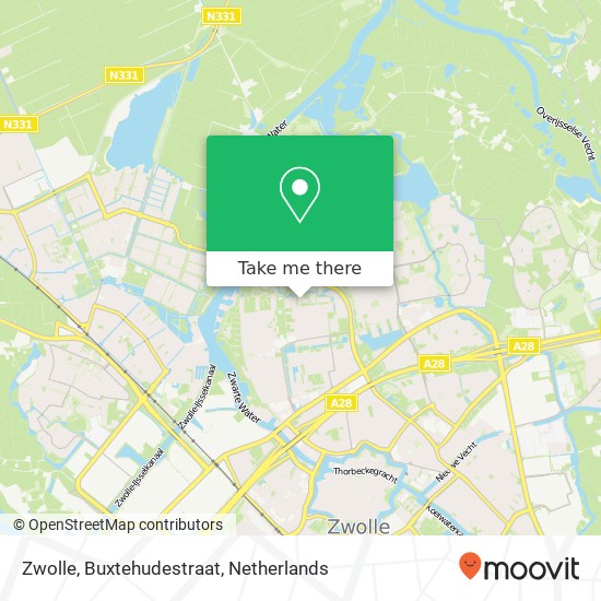 Zwolle, Buxtehudestraat kaart