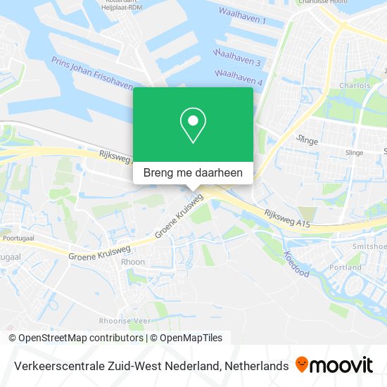 Verkeerscentrale Zuid-West Nederland kaart