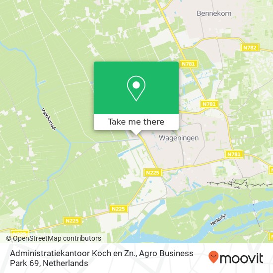 Administratiekantoor Koch en Zn., Agro Business Park 69 kaart