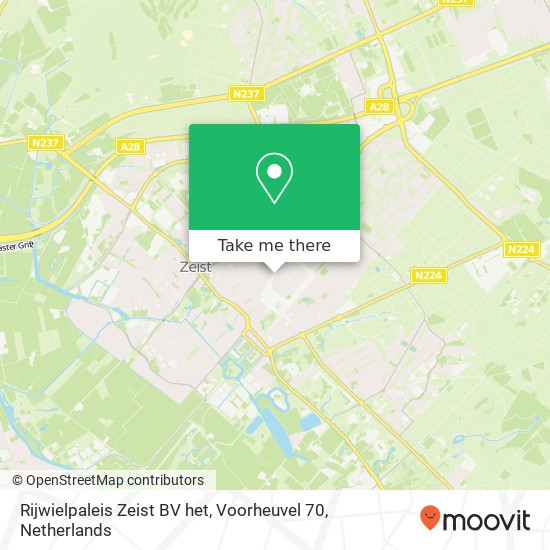 Rijwielpaleis Zeist BV het, Voorheuvel 70 kaart