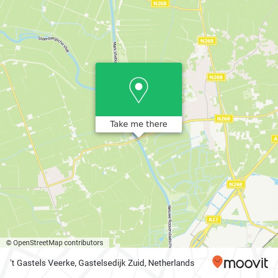 't Gastels Veerke, Gastelsedijk Zuid kaart