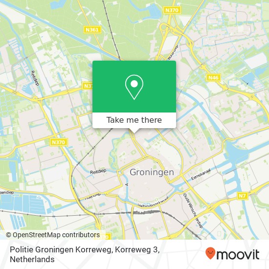 Politie Groningen Korreweg, Korreweg 3 kaart