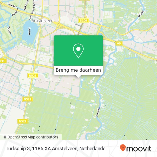 Turfschip 3, 1186 XA Amstelveen kaart