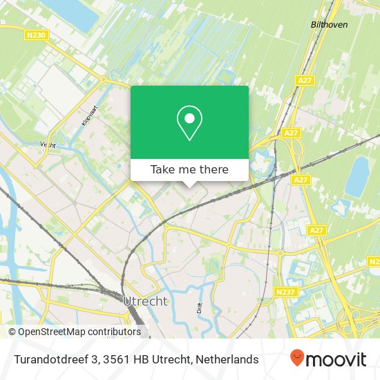 Turandotdreef 3, 3561 HB Utrecht kaart