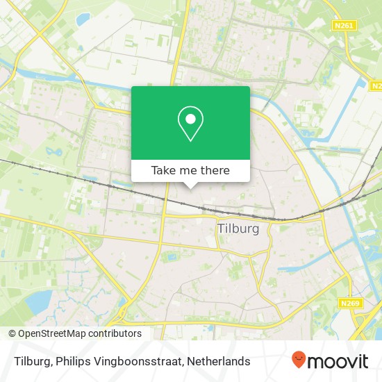 Tilburg, Philips Vingboonsstraat kaart