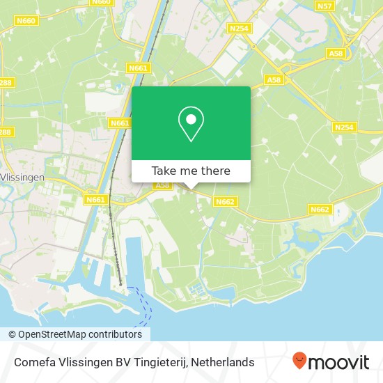 Comefa Vlissingen BV Tingieterij kaart