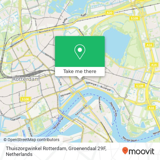Thuiszorgwinkel Rotterdam, Groenendaal 29F kaart