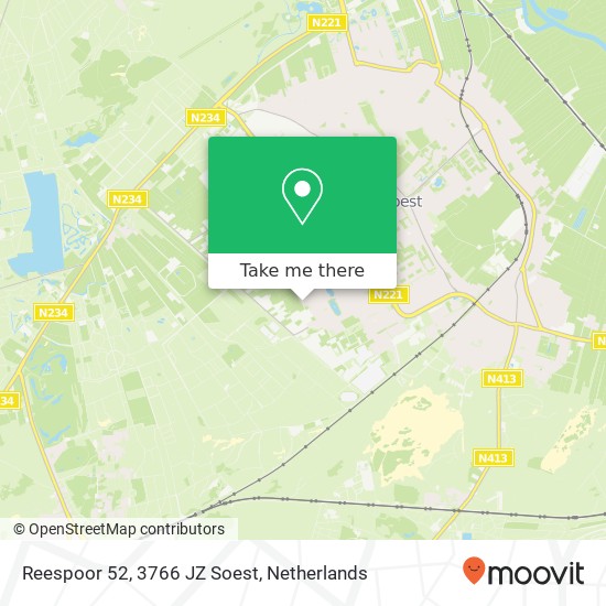 Reespoor 52, 3766 JZ Soest kaart