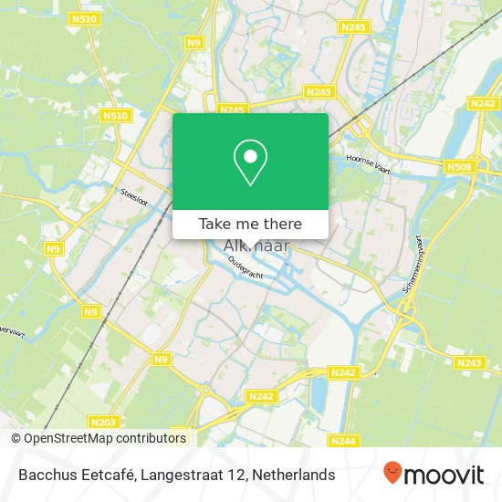 Bacchus Eetcafé, Langestraat 12 kaart