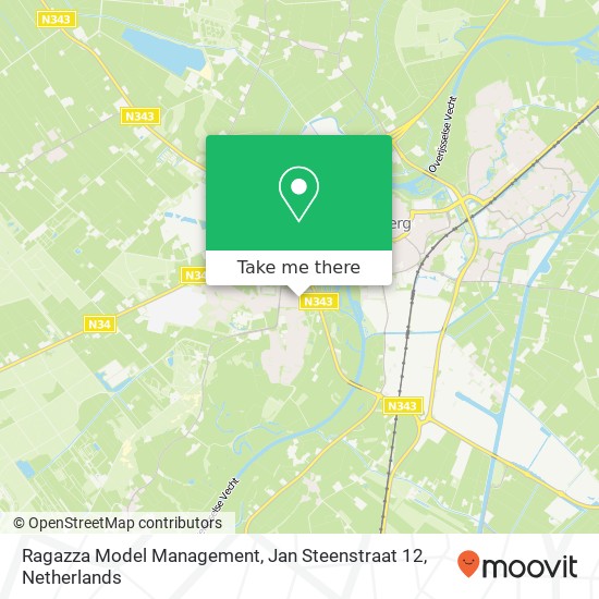 Ragazza Model Management, Jan Steenstraat 12 kaart
