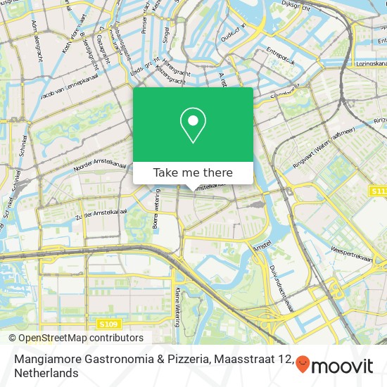 Mangiamore Gastronomia & Pizzeria, Maasstraat 12 kaart