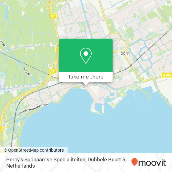 Percy's Surinaamse Specialiteiten, Dubbele Buurt 5 kaart