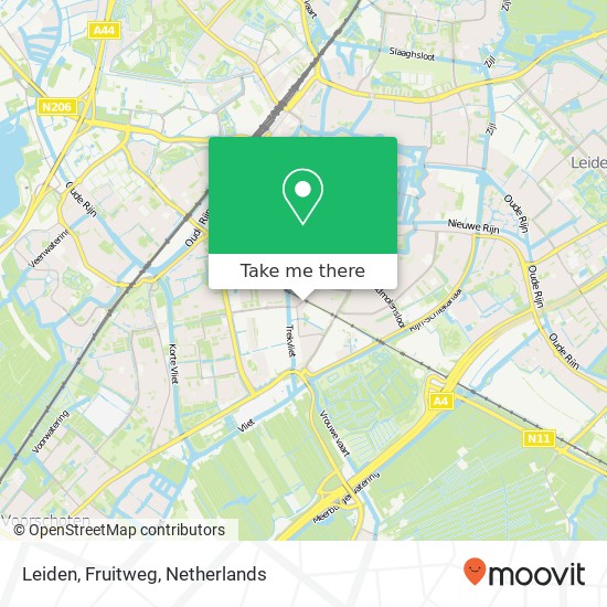 Leiden, Fruitweg kaart