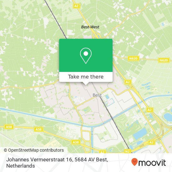 Johannes Vermeerstraat 16, 5684 AV Best kaart