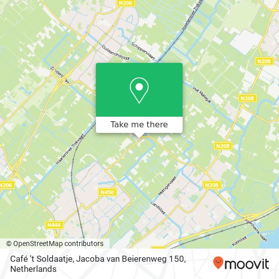 Café 't Soldaatje, Jacoba van Beierenweg 150 kaart