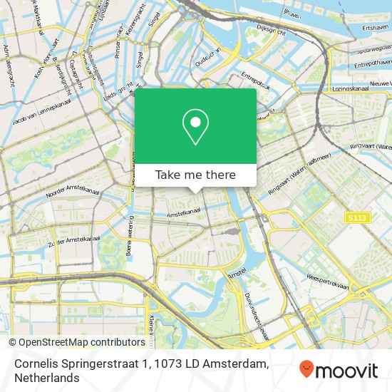 Cornelis Springerstraat 1, 1073 LD Amsterdam kaart