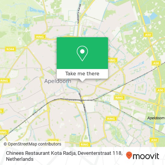 Chinees Restaurant Kota Radja, Deventerstraat 118 kaart