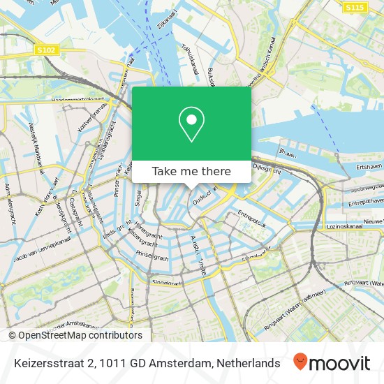 Keizersstraat 2, 1011 GD Amsterdam kaart