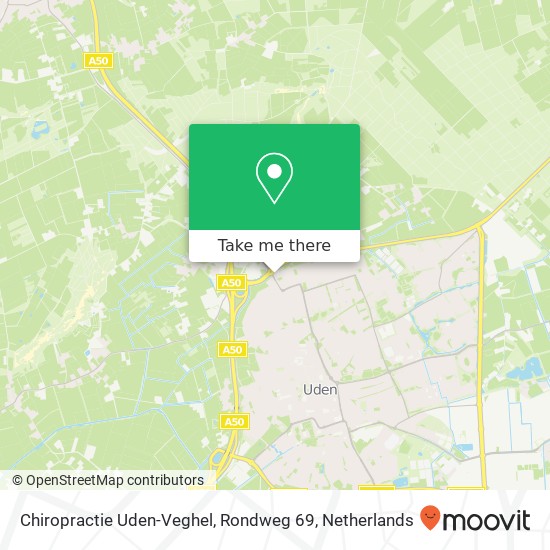 Chiropractie Uden-Veghel, Rondweg 69 kaart