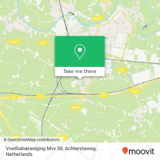 Voetbalvereniging Mvv 58, Achtersteweg kaart