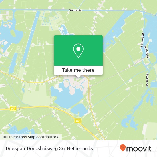 Driespan, Dorpshuisweg 36 kaart