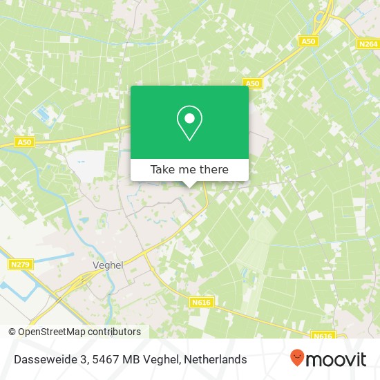 Dasseweide 3, 5467 MB Veghel kaart