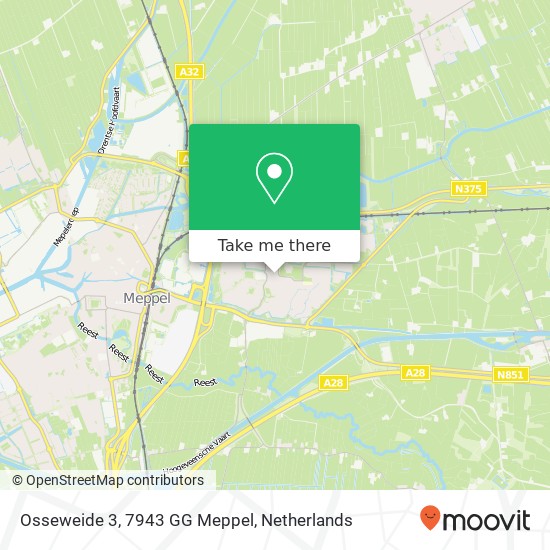 Osseweide 3, 7943 GG Meppel kaart