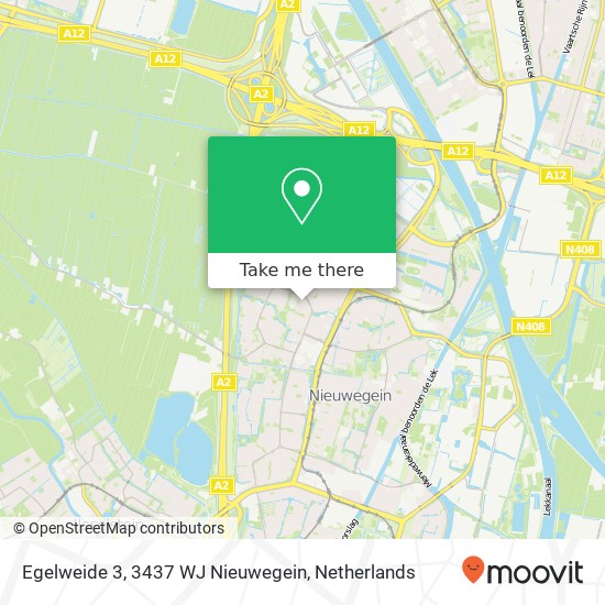 Egelweide 3, 3437 WJ Nieuwegein kaart
