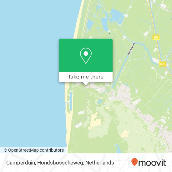 Camperduin, Hondsbosscheweg kaart