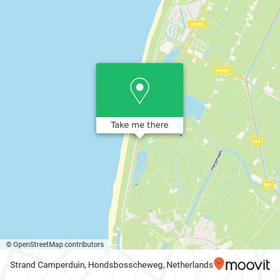 Strand Camperduin, Hondsbosscheweg kaart