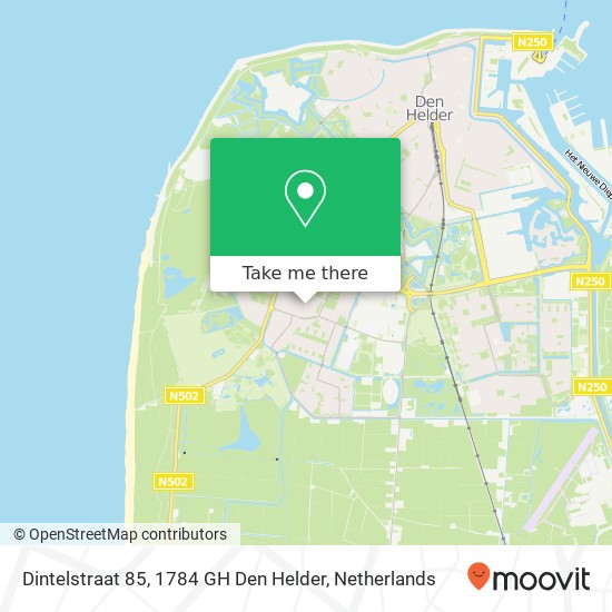 Dintelstraat 85, 1784 GH Den Helder kaart