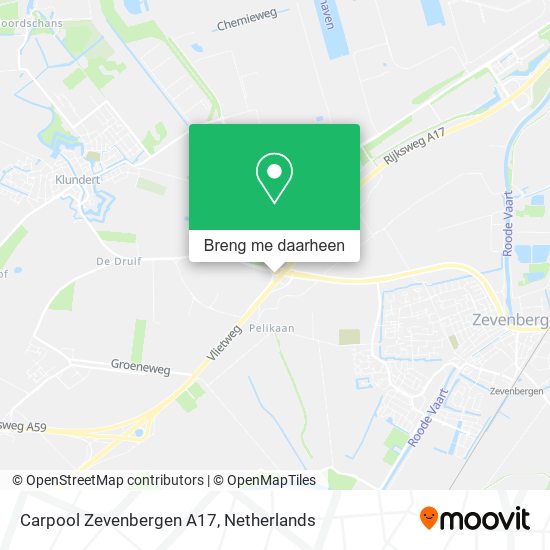 Carpool Zevenbergen A17 kaart