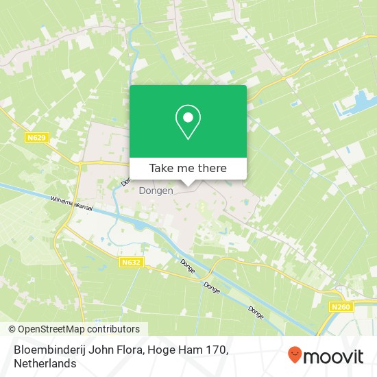 Bloembinderij John Flora, Hoge Ham 170 kaart