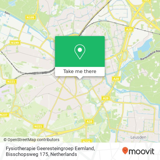 Fysiotherapie Geeresteingroep Eemland, Bisschopsweg 175 kaart