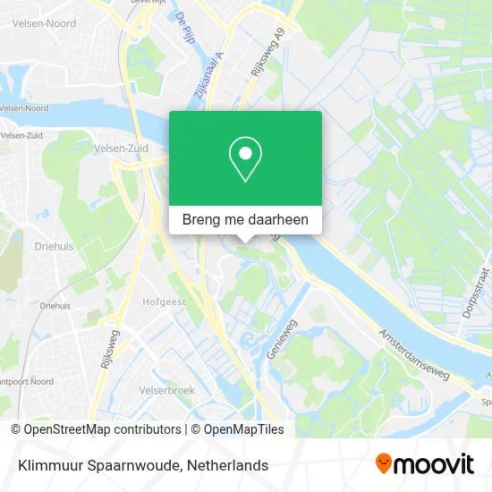 Klimmuur Spaarnwoude kaart
