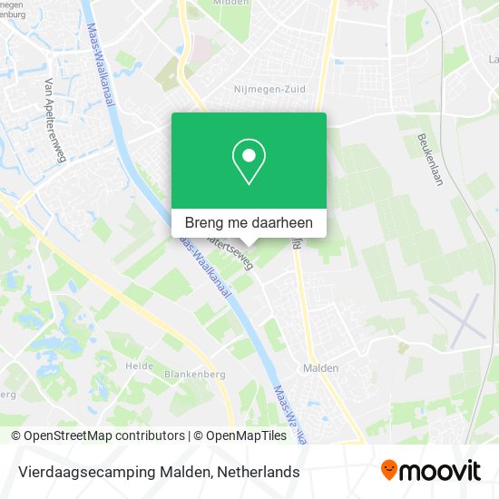 Vierdaagsecamping Malden kaart